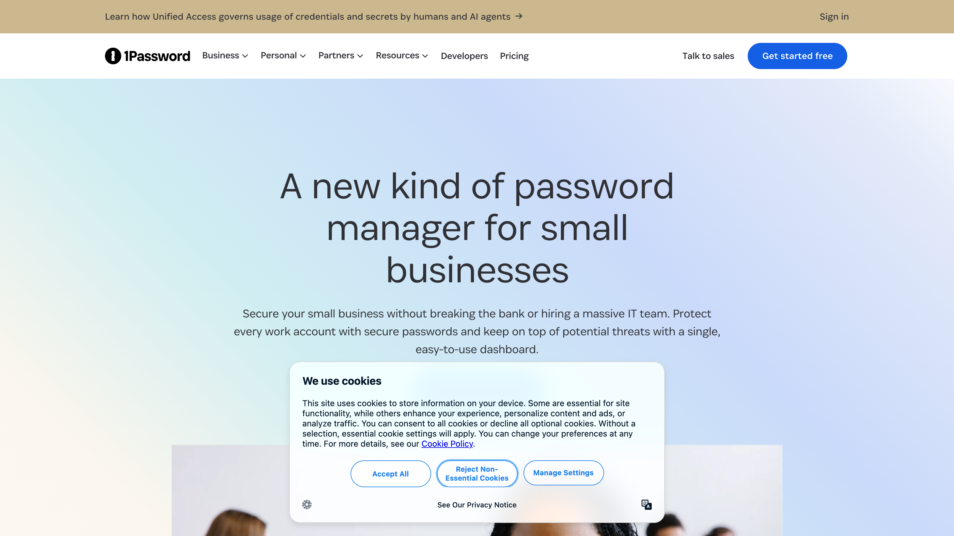 1Password Business Team access