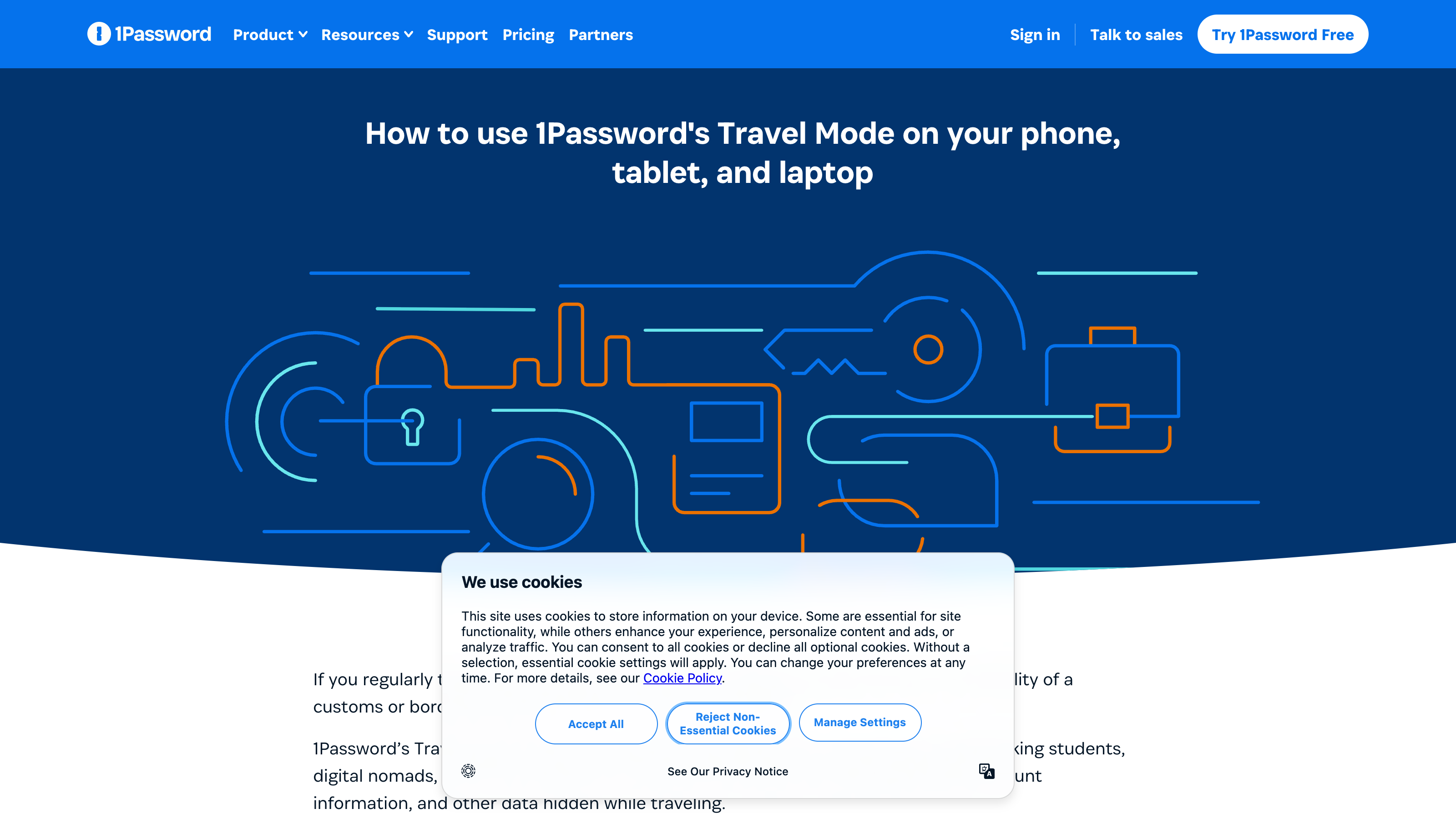1Password Business Travel Mode