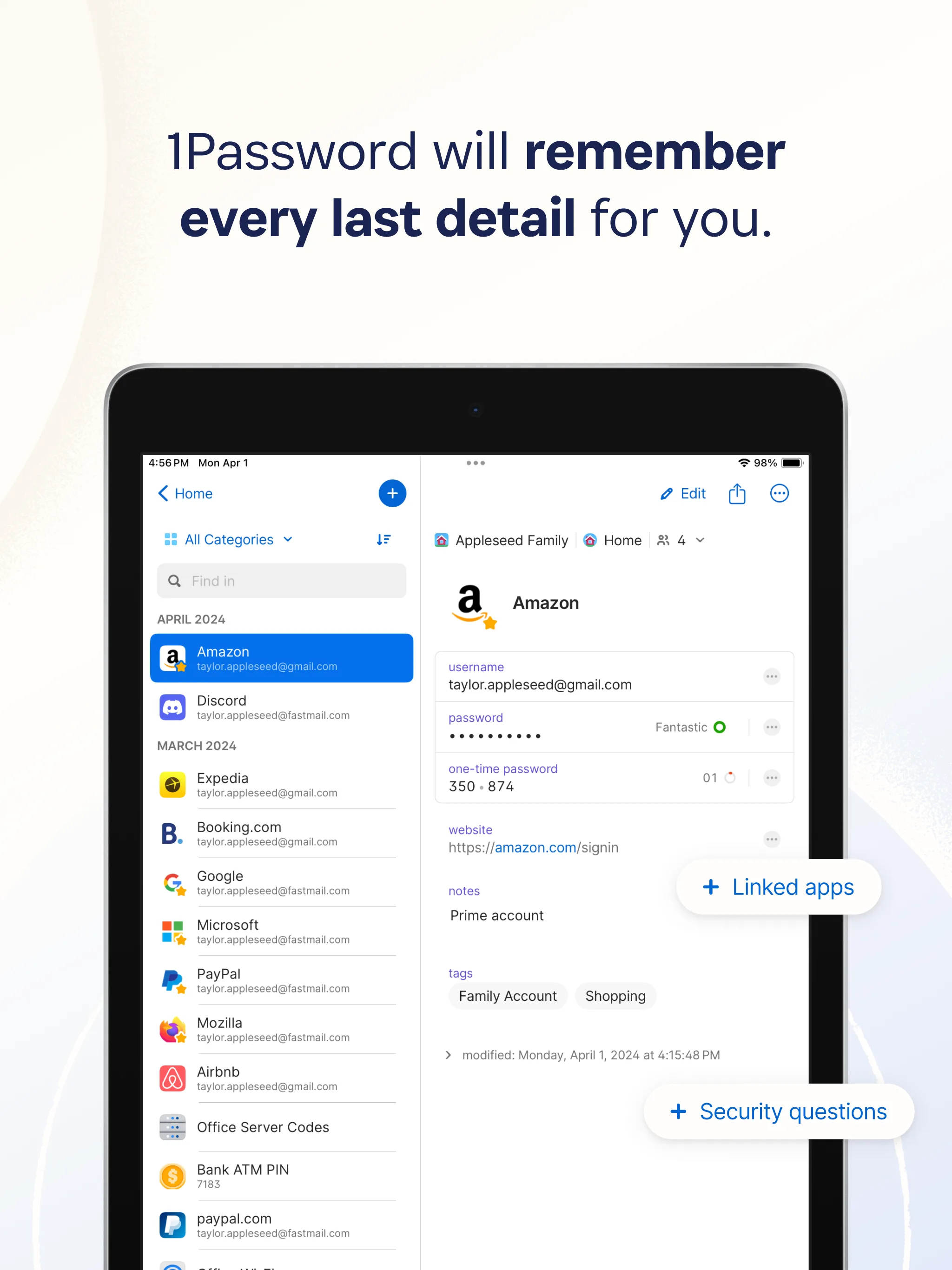 1Password Business Quick Access
