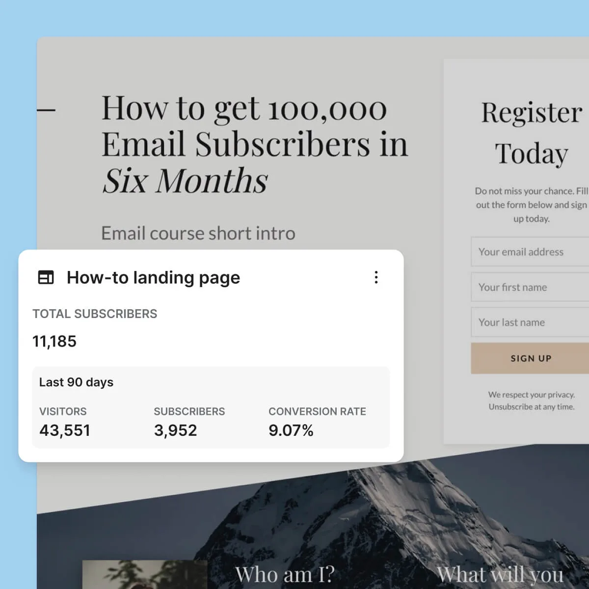ConvertKit Landing pages