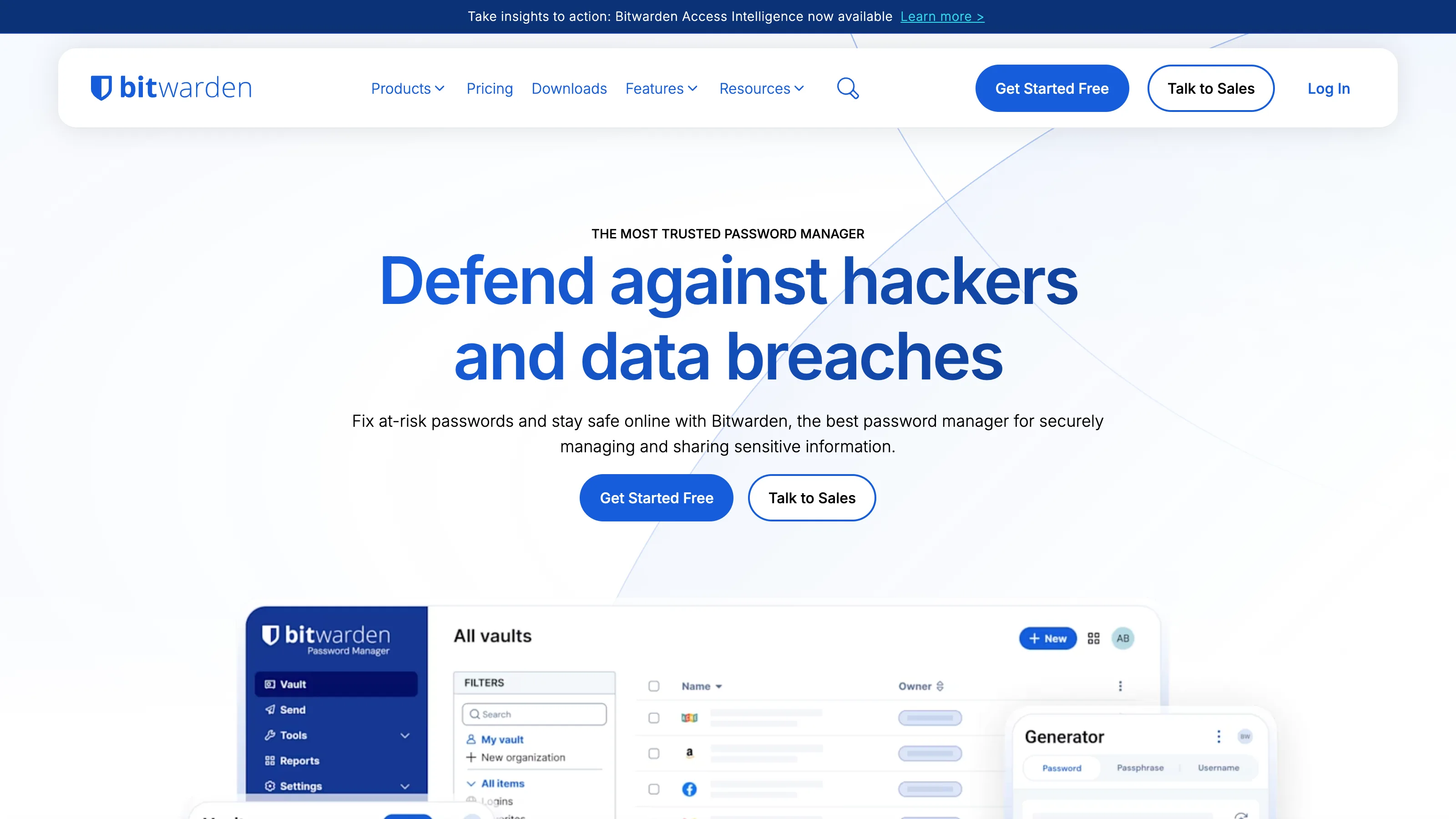 Bitwarden product page