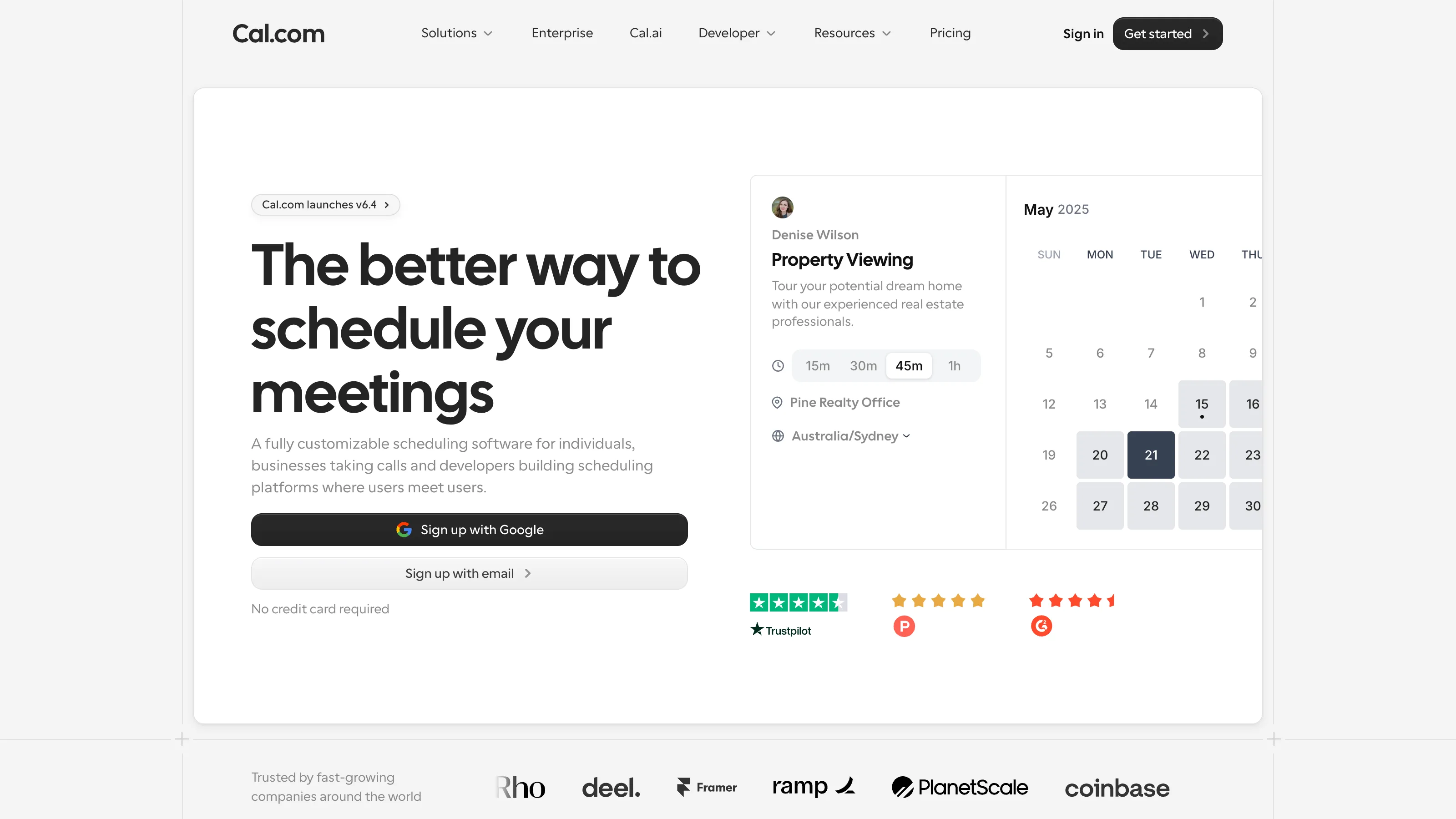 Cal.com product page