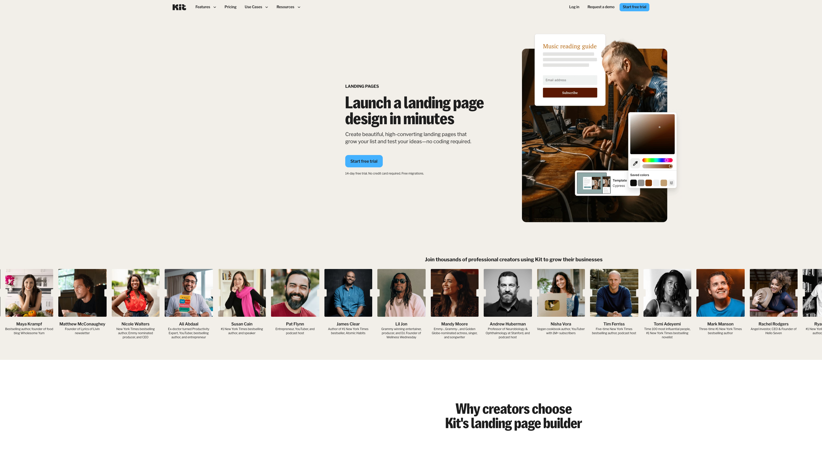 ConvertKit Landing pages