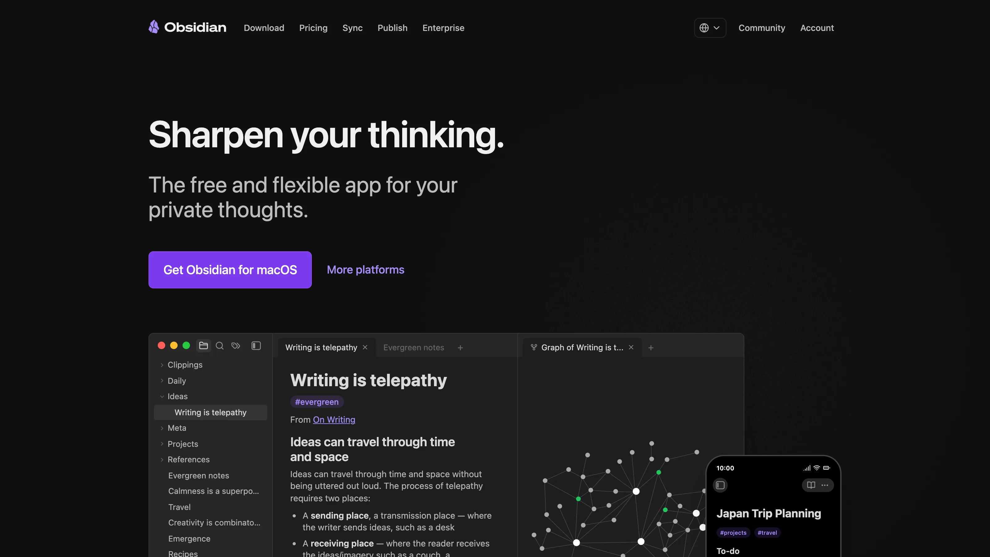Obsidian product page